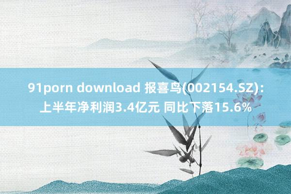 91porn download 报喜鸟(002154.SZ)：上半年净利润3.4亿元 同比下落15.6%