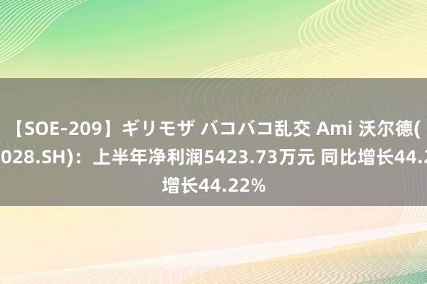 【SOE-209】ギリモザ バコバコ乱交 Ami 沃尔德(688028.SH)：上半年净利润5423.73万元 同比增长44.22%